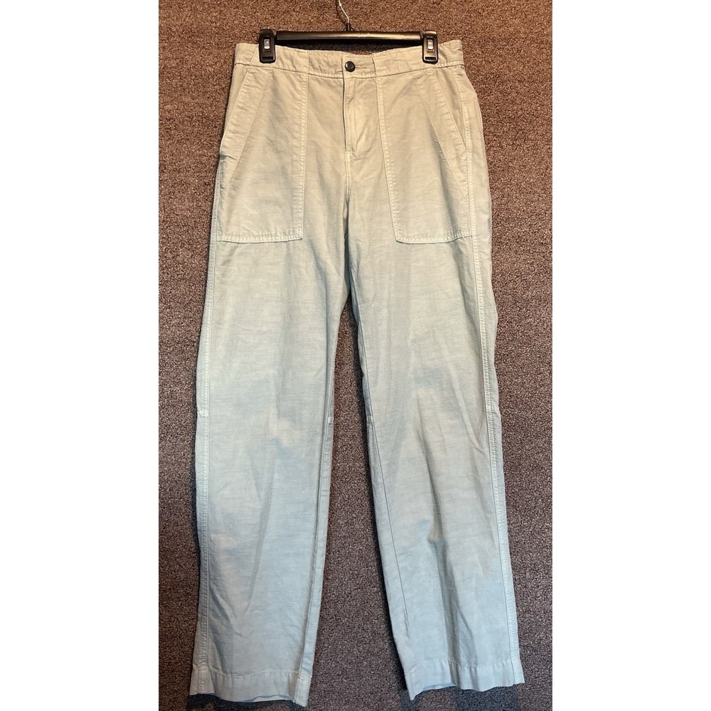 Everlane Canvas Relaxed Organic Cotton Pants Flap Pockets Sage Green 30x31